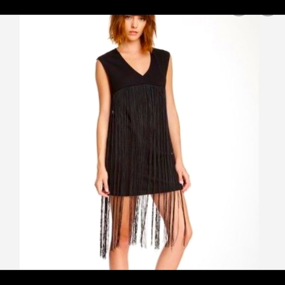 American Apparel ponte fringe dress!